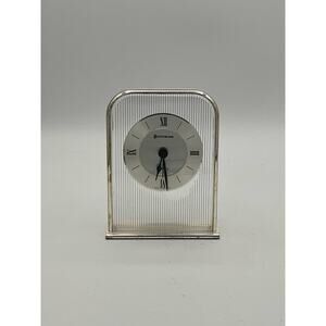 Benchmark Lucite and Brass Floating Dial Alarm Clock German Made